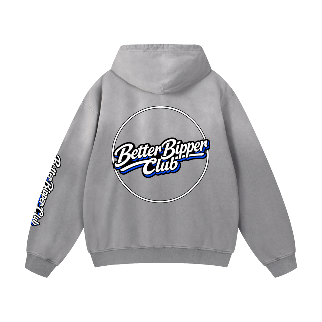 Heavyweight Text Only Hoodie Blue