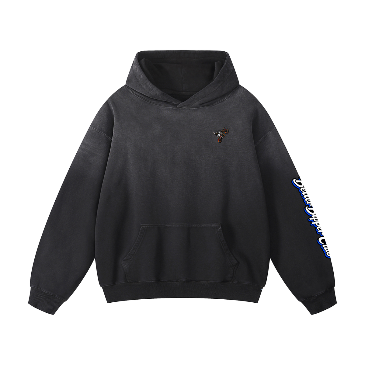 Heavyweight Text Only Hoodie Blue
