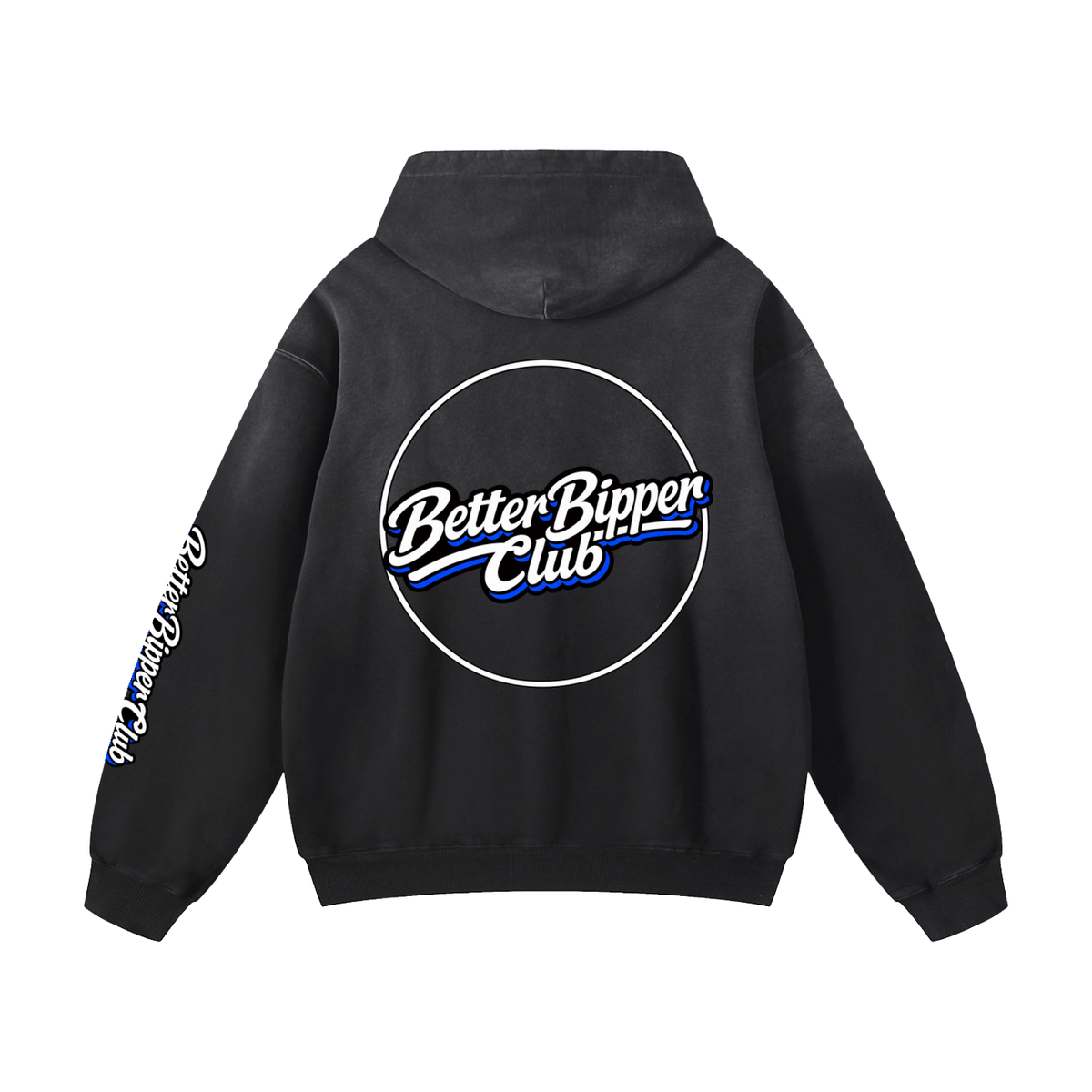 Heavyweight Text Only Hoodie Blue