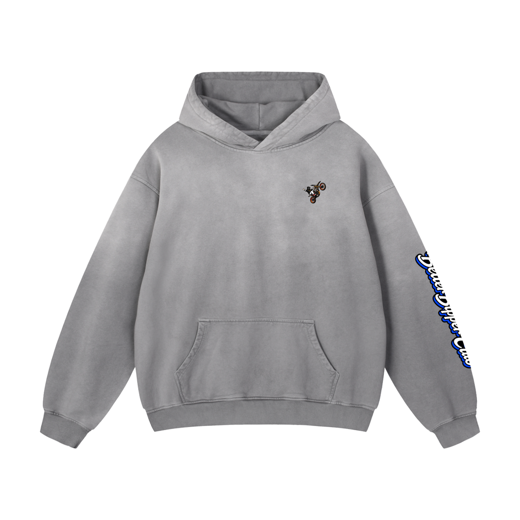 Heavyweight Text Only Hoodie Blue