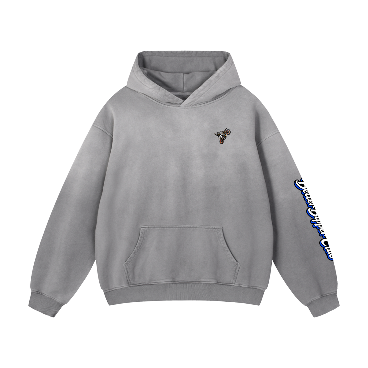 Heavyweight Text Only Hoodie Blue