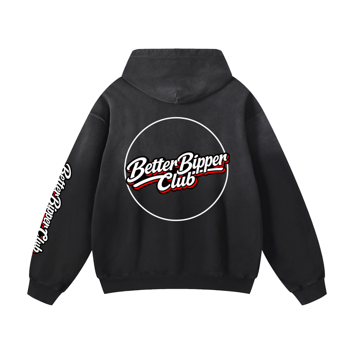 Heavyweight Text Only Hoodie Red